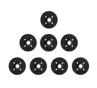 8 Piezas Base Fija Brida de Acero Negro de 4 Orificios | Hierro Maleable y Fundición, Estilo Retro Industrial, Montaje en Paredes de Ladrillo, Oficina y Tiendas