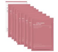 8 Piezas Bio Collagen Mask, Bio Collagen Real Deep Mask, Mascarilla Facial Colageno, Mascarilla Bio Colágeno Noche, Hidratación Profunda, Mejora de la Elasticidad Reduce Líneas Finas y Arrugas