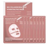 8 Piezas Bio Collagen Mask, Bio Collagen Real Deep Mask, Mascarilla Facial Colageno, Mascarilla Bio Colágeno Noche, Hidratación Profunda, Mejora de la Elasticidad Reduce Líneas, Todo tipo de piel