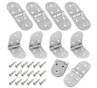 8 Piezas Bisagra Plegable 180 Grados, Bisagras Conectores de Acero Inoxidable con 48 Tornillos, Bisagra para Mesa Plegable, Bisagras Redondas Muebles, para Máquina de Coser, Mesa Plegable, Armario
