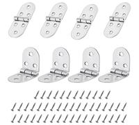 8 Piezas, Bisagras de Borde Redondo, Bisagra Abatible Borde Redondo, Plegable Bandeja Bisagras, Flip Bisagra, para Máquina de Coser, Bisagras de solapa, Mesa Plegables, Armarios, Puertas y Muebles