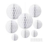 8 Piezas Bolas De Panal Decoration,HMCEY Bolas Nido de Abeja Para Colgar | Pompones De Papel Decoracion Fiesta,20/25/35/40 CM,Diseño Esférico Clásico,No Se Decolora Fácilmente,Para Fiestas, Bodas