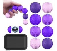 8 Piezas Bolas Magnéticas Antiestrés, Juguete Anti-estrés con Cubierta de Silicona, Bolas de Estrés para Niños y Adultos, Juguete Sensorial, Violeta