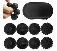 8 Piezas Bolas Magnéticas de Acupresión Silicona, Magnéticas Antiestrés, Magnetic Fidget Balls, Juguete Sensorial para Adultos y Niños (Negro)