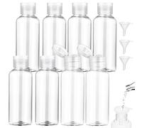 8 Piezas Botes Viaje Rellenables transparentes,100ml unidades de botellas líquidas con 3 pequeños embudos,botellas de plástico reutilizables para Gel de Ducha,Loción,Champú,Crema Hidratante