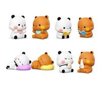 8 piezas Bubu Dudu Figuras Lindas Bubu Dudu Decoración Lindas Minifiguras Decoraciones para el salpicadero del coche Oso Panda Kawaii Regalos para parejas Niños Niñas Niños Oficina Escritorio