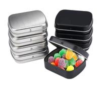 8 Piezas Caja Metalica Pequeña, 60 X 48 X 15mm Caja de Lata Pequeña, Rectangulares Caja Metal, Pequeñas Latas Vacías con Tapas, Latas Rectangulares con Bisagras, Mini Contenedores Portátiles