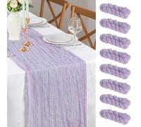 8 Piezas Camino de Mesa Violeta, 90 x 300 cm FoiiLiio Caminos de Mesa Tela de Gasa para Queso Estilo Boho para Decoración de Bodas, Baby Showers, Cumpleaños y Fiestas