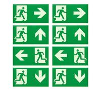 8 Piezas Cartel Salida Emergencia Adhesivo (Izquierda,Derecha,Arriba,Abajo)