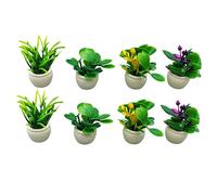 8 Piezas Centros De Mesa Plantas Artificiales De Interior Plantas Diminutas Accesorios En Miniatura Plantas De Jardín De Hadas Flor Terminada El Plastico Casa De Muñecas