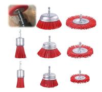 8 Piezas Cepillos de Alambre Para Taladro, Disco de Alambre Para Radial, de Nailon Cepillo Alambre Taladro Durable Y Resistente A la Corrosión,para Moler,Eliminar óxido, Limpieza