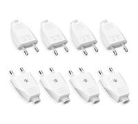8 Piezas Clavija Enchufe Macho, Enchufe Macho, Enchufe Europeo Plano Clavija Plana, Clavija 250V 2.5A Enchufe 250V, Enchufe Macho para Cable, Enchufe Macho Plano Clavijas Schuko Enchufe Schuko, Blanco