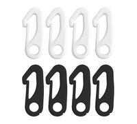 8 Piezas Clips de Nailon para Poste de Bandera, Plástico Shock Bungee Cuerda Ganchos de Cable, Nylon Gancho de Amarre, Accesorio para Gancho de Bandera, Nylon Gancho de Amarre(Blanco y Negro)