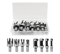 8 piezas Cortador de tapones de madera Vástago redondo Garra Brocas cónicas Garra Taladro de corcho Taladro Sierra Cortador de brocas de espiga, para cabina de ventana de puerta de trabajo de madera