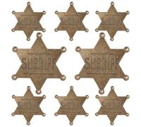 8 Piezas Cosplay Insignia Sheriff para Niños, Metal Pin de Estrella Hexagonal Vaquero Insignia de Ayudante para Juegos Rol Fiestas Disfraces Premios Carnaval Accesorios
