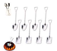 8 piezas cucharas de Pala de Acero Inoxidable, cucharillas de cafe, cucharas postre, pala creativa en forma, Leche, té, café, azúcar, Cuchara, Helado, Postre（Plateado）
