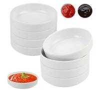 8 Piezas Cuencos Aperitivos, 8,7 x 2,5 cm Cuencos Redondos para Salsa, Reutilizable Apilables Platos Pequeños, Mini Tazones para Salsa, Mini Cuencos para Salsas, Salsas, Especias, Frutas (Blanco)