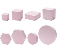 8 piezas de accesorios de espuma geométrica para fotos, soporte de exhibición de joyas de espuma, para estilo de producto y sesiones creativas (rosa)