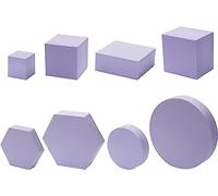 8 piezas de accesorios para fotografía, cubos de espuma geométrica de bloques sólidos para posar, soporte de exhibición de joyas de espuma, decoración de modelado (morado)