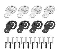 8 Piezas de Anillo D con Soporte y Tornillos,Anillo de Sujeción para la Carga en Remolques, Camiones, Coches, Kayak, Barcos