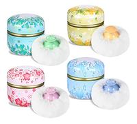 8 piezas de caja de polvo de soplo de polvo Kit de soplo de polvo para el cuerpo cosmético Contenedor de polvo Caso de polvo suave para bebés y mujeres Viajes en casa Cara Cuerpo caja de polvo