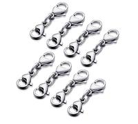 8 piezas de cierre de langosta de doble extremo para collar, cierre de extensión, extensor de cadena, conector de doble garra