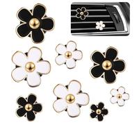 8 piezas de clip de ambientador de flor de margarita, accesorios para coche, decoración interior para mujeres, aromaterapia, difusor de aceites esenciales, accesorios de decoración para el coche