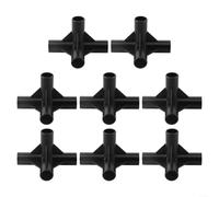8 piezas de conectores de 4 vías de PVC para construir soportes de plantas resistentes y marcos de invernadero, adecuados para varios proyectos de jardín de bricolaje (19 mm)