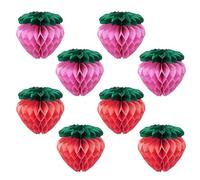 8 Piezas De Decoraciones De Fresas, Accesorios De Decoración De Fresas Para Fiestas, Decoración De Pasteles De Fresas En Forma De Panal, Decoración De Fresas Para Jardín