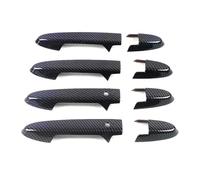 8 Piezas De Fibra Carbono Cromada Para Manija Puerta Exterior Coche Protección Decorativa Pegatina ABS Para Jazz GK5 GP5 2014-2020(Carbon with Holes)