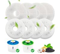 8 piezas de filtros redondos para fuente de gato, filtro para fuente de gato con resina y carbón activo, filtro para fuente de agua para gatos y perros, filtro de repuesto triple para gatos para 3L