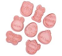 8 piezas de galletas elegantes de dibujos animados de conejos, pollitos de Pascua, galletas en relieve para postres para cumpleaños, bodas