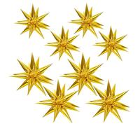 8 piezas de globos de estrella dorada, globos de aluminio, decoraciones de fiesta doradas, accesorios de decoración de fondo, accesorios de decoración de fiesta