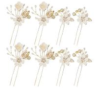 8 Piezas De Horquilla De Flores, Elees Accesorios Para El Cabello, Accesorios Creativos Para El Cabello, Accesorios Para El Cabello Simples Y Versátiles, Accesorios Para El Cabello De Boda.