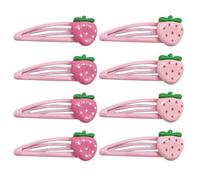 8 Piezas De Horquillas De Fresa, Horquillas Creativas De Frutas, Horquillas Divertidas De Flequillo, Accesorios Para El Cabello Rosa De Niñas, Clips De Decoración De Estilo De Cabello.