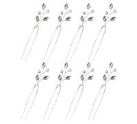 8 Piezas De Horquillas De Perlas En La Calle, Accesorios Para El Cabello Nupcial, Horquillas En Forma De U, Elees Cascos, Decoraciones De Vestidos De Novia (Blanco, Oro Rosa).