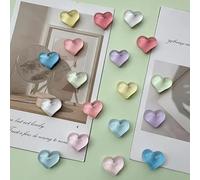8 piezas de imanes for refrigerador con forma de corazón amoroso de colores transparentes y brillantes, for pared, for mensajes, pegatinas magnéticas, decoración del hogar(8pcs blue)