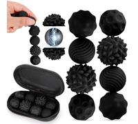 8 Piezas de Juguetes Magnéticos Anti-Estrés, Bolas Sensoriales Magnéticas VICTERR, Juguete de Silicona para Aliviar el Estrés, Juego de Bolas Magnéticas para Adultos y Niños Negro