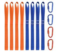 8 Piezas de Lazos de Amarre, Lazos de cinturón de Nylon con 4 Piezas de mosquetones de Tornillo,cinturón de Lazos Dobles, Lazos Suaves Cinturones de tensión Capacidad de Carga 1000 kg para Moto Coche