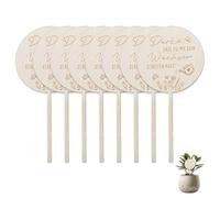 8 piezas de madera con diseño de flores con texto en alemán "Danke Dass Du Mir beim Wachsen Gehhelfen Hast Holzstecker Blumentopf Holzschild für Kita Kindergarten Abschiesgeschenk Erzieherin
