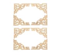 8 piezas de madera tallada molduras calcomanía esquina Onlay marco de apliques para muebles de pared sin pintar hogar gabinete decoración de puerta artesanía 15 x 10 cm