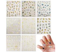 8 Piezas De Marítimas De Elementos De Manicura, Arte De Manicura De Bricolaje, Adornos De Uñas De Moda, Pegatinas De Uñas Autoadhesivas.