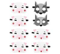 8 Piezas De Máscaras De Animales, Máscara De Rendimiento De Cerdo De Lobo Gris, Una Máscara Creativa De Los Ojos De Dibujos Animados para Niños, Accesorios De Vestir De Fiesta.