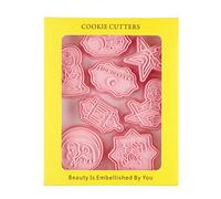 8 piezas de moldes de galletas para hornear galletas moldes para galletas Eid Cookie Heart accesorios para hornear
