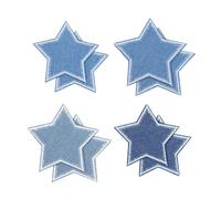 8 piezas de parches de estrellas, parches para ropa estrella, parches ropa termoadhesivos estrella, azules, 2 tamaños, para reparar ropa, decorar prendas, tops, pantalones, mochilas, gorras