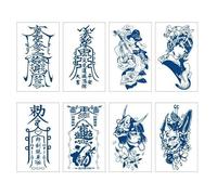 8 Piezas De Pegatinas De Tatuaje De Jugo De Hierbas, Pegatinas De Tatuaje De Simulación De Flores Semipermanentes, Impermeables, Duraderas Y No Reflectantes