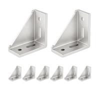8 piezas de perfil de aluminio ángulo material de fijación, 40 x 80 mm, perfil de aluminio, conector angular de aluminio, conector de perfil de aluminio de 90 grados para valla de seguridad, soporte