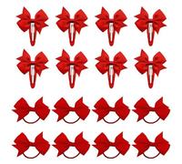 8 Piezas De Pinzas Para El Cabello Con Lazo, 8 Piezas De Cuerdas Para El Cabello Con Lazo, Tocados Con Lazo Para Niños, Clips Laterales Antideslizantes