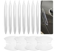 8 piezas de protección de borde para puerta de coche, 4 piezas de películas protectoras transparentes, protector de borde de puerta de coche de goma, adhesivo protector de borde de puerta de coche