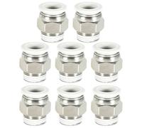 8 piezas de racores neumáticos blancos PT1/2 de conexión rápida, conexión de tubo de 16mm x rosca exterior de 20mm Herramientas neumáticas de conexión rápida. Racores para mangueras neumáticas.
